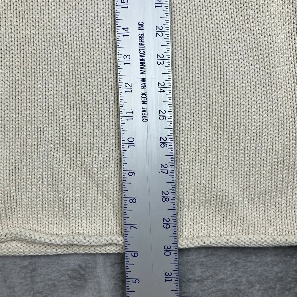 J Crew 1988 Rollneck Sweater Mens L Cream Cotton Preppy Coastal BW186‎